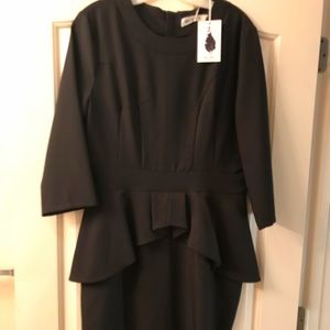 NWT Black peplum style dress